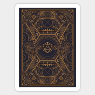 Steampunk Vintage Polyhedral 20 Sided Dice Nat20 Sticker